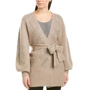 NWOT Ronny Kobo  w/ Crystals and Beaded Belted Cardigan